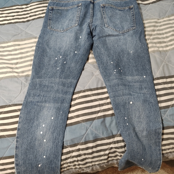 Forever 21 Men Distressed Paint Splatter Overalls - Picture 6 of 7